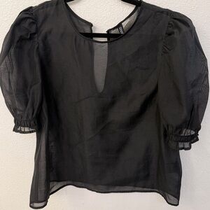 H&M Elegant Black Sheer Blouse